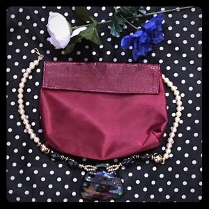 FASHION FAIR satin magenta makeup bag